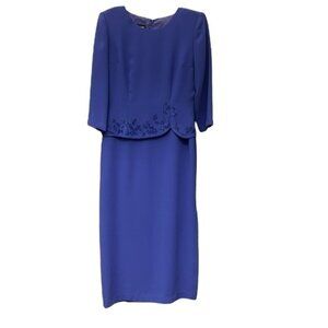 EUC Donna Morgan Women's Petites Black Layered Dress Mother of the Bride 8